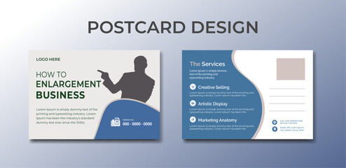 Corporate and Digital Business Marketing Promotion Horizontal postcard card Design Corporate Identity Template.