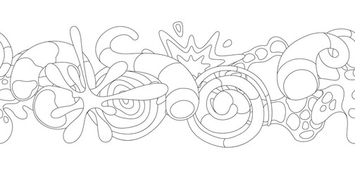 Pattern with abstract shapes. Cartoon cute trendy creative image.