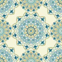 Seamless mandala pattern, ethnic circles for Product packaging wallpaper