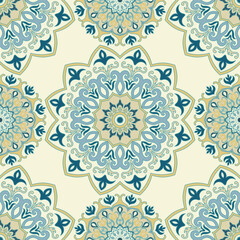 Seamless mandala pattern, ethnic circles for Product packaging wallpaper