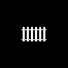 Fence icon isolated on black background