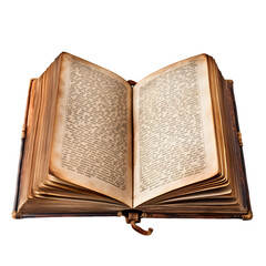 Old open book from reading perspective