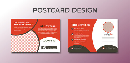 Corporate and Digital Business Marketing Promotion Horizontal postcard card Design Corporate Identity Template.