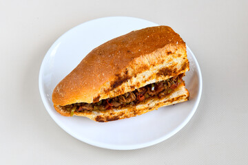 Meatball between bread (Turkish name : ekmek arasi kofte ). Izgara kofte