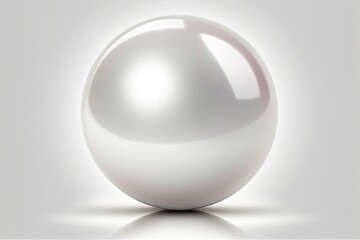 White sphere on a white background with a shadow