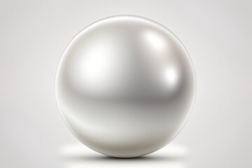 Illustration of a shiny metallic ball isolated on a white background