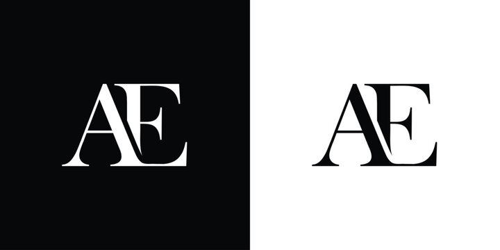 Abstract AE Letter Logo Design with Serif Font Vector Illustration.
