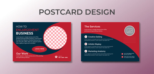 Corporate and Digital Business Marketing Promotion Horizontal postcard card Design Corporate Identity Template.