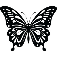 swallowtail butterfly black silhouette vector logo