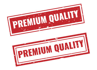 Premium quality stamp sign red rectangle grunge style