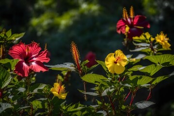 red and yellow flowers