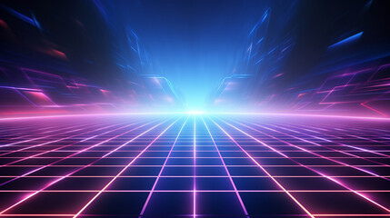 A retro futuristic background with laser grid
