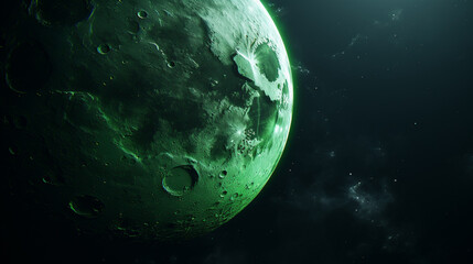 Green moon, satellite - obrazy, fototapety, plakaty