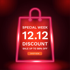 2.12 digital banner design. Sale product banner. Discount sale special offer. Special occasion discount promotion, voucher, poster, template, background. Seasonal Sale. Season sale. Vector 
