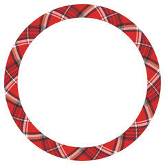 Circle borders and frames . Round border pattern geometric vintage frame design. Scottish tartan plaid fabric texture. Template for gift card, collage, scrapbook or photo album and portrait..