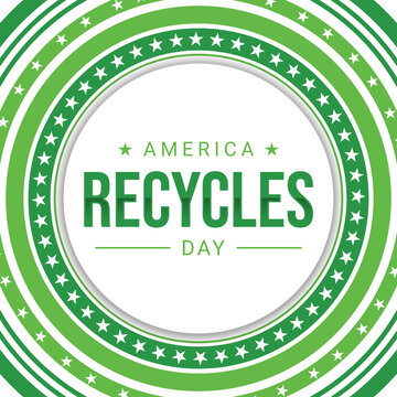 America Recycles day on November 15th in circular theme style