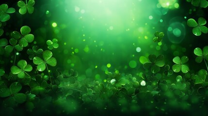 Green backdrop for St. Patrick's Day. Generative Ai.