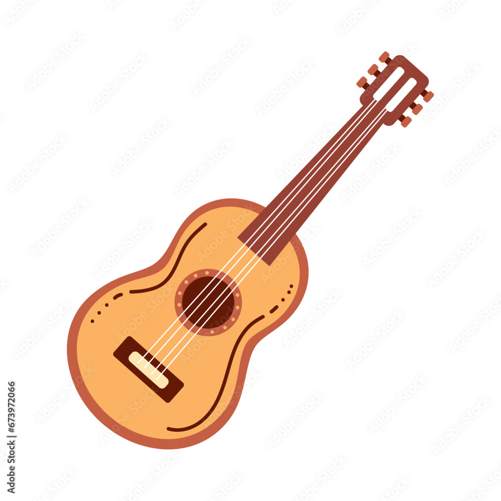 Sticker guitar acoustic illustration