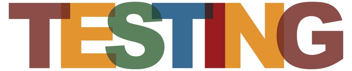 Testing business card text. Modern lettering poster. Color word art slogan icon. Phrases  print design elements.