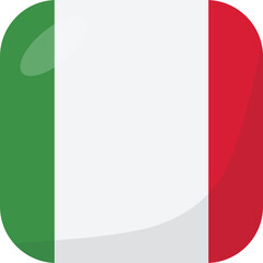 Italy flag square 3D cartoon style.