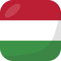 Hungary flag square 3D cartoon style.