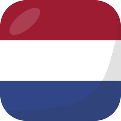 Naklejka premium Netherlands flag square 3D cartoon style.