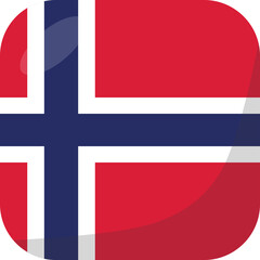 Obraz premium Norway flag square 3D cartoon style.