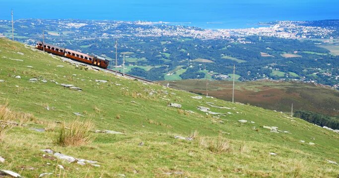 Visit the mountain &ldquo;la Rhune&rdquo; in the Basque Country in its typical little train which allows you to see the Bay of Saint-Jean-de-Luz