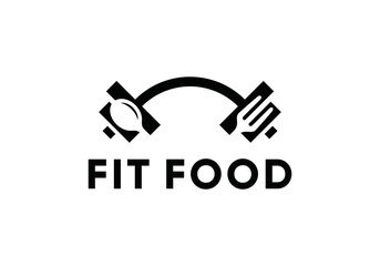 fitness food logo, good for health fitness gym design vector