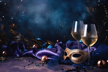 New year's eve party background or theme, for party or celebration announcement, greeting cards. AI generated image - Powered by Adobe