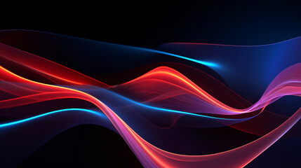 3D neon lines in an abstract art form with dynamic rainbow colors 