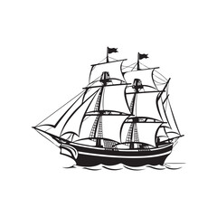 Sailboat Vector images, Illustration of a Sailboat