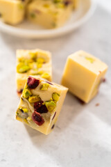 Cranberry pistachio fudge