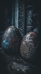 Some fractal easter eggs in a dark gothic mood.