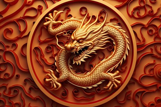 gold chinese dragon image