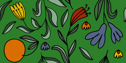 Seamless floral pattern beautiful flowers vector
