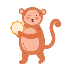 monkey playing tambourine