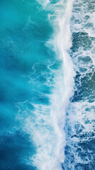 drone photo, aerial view, of a ocean waves