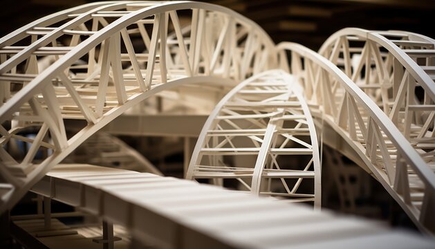 Photo of a Detailed Close-Up of a Model Bridge