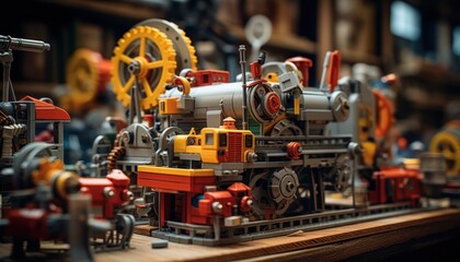Photo of a Miniature Journey: Exploring the Intricate Details of a Toy Train