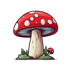 Mushroom icon flat vectors clipart