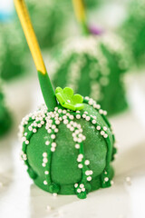 Delicious cactus cake pops for Cinco de Mayo celebration