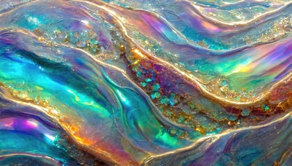 Luminous Nacre Textures: Ocean Color Symphony