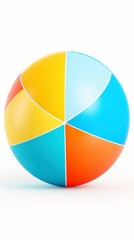Fototapeta premium colorful inflated beach ball isolated on a white background