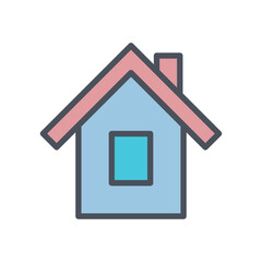 Vector sign of the home symbol isolated on a white background. icon color editable.