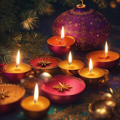 christmas candles and decorations