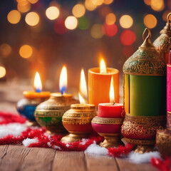 christmas candles and decorations