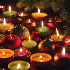 christmas candles and christmas decorations