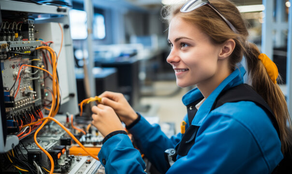 Electrical Technician Designing and Repairing Circuitry for Industrial Machinery