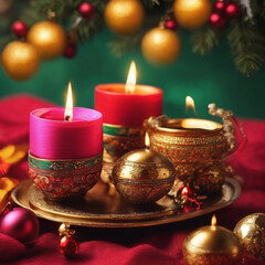 christmas candles and decorations
